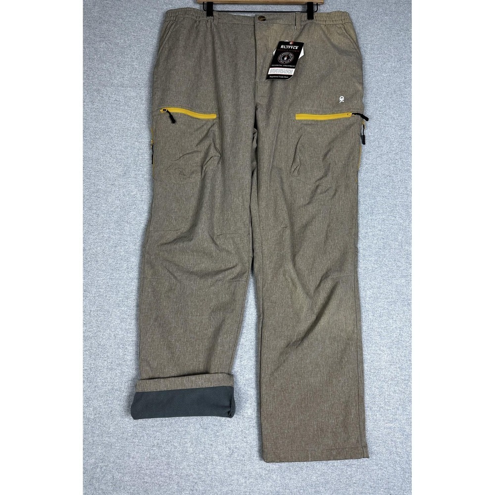 Little‎ Donkey Andy Pants Mens 2XL Brown Fleece Lined Softshell Hiking UPF 50